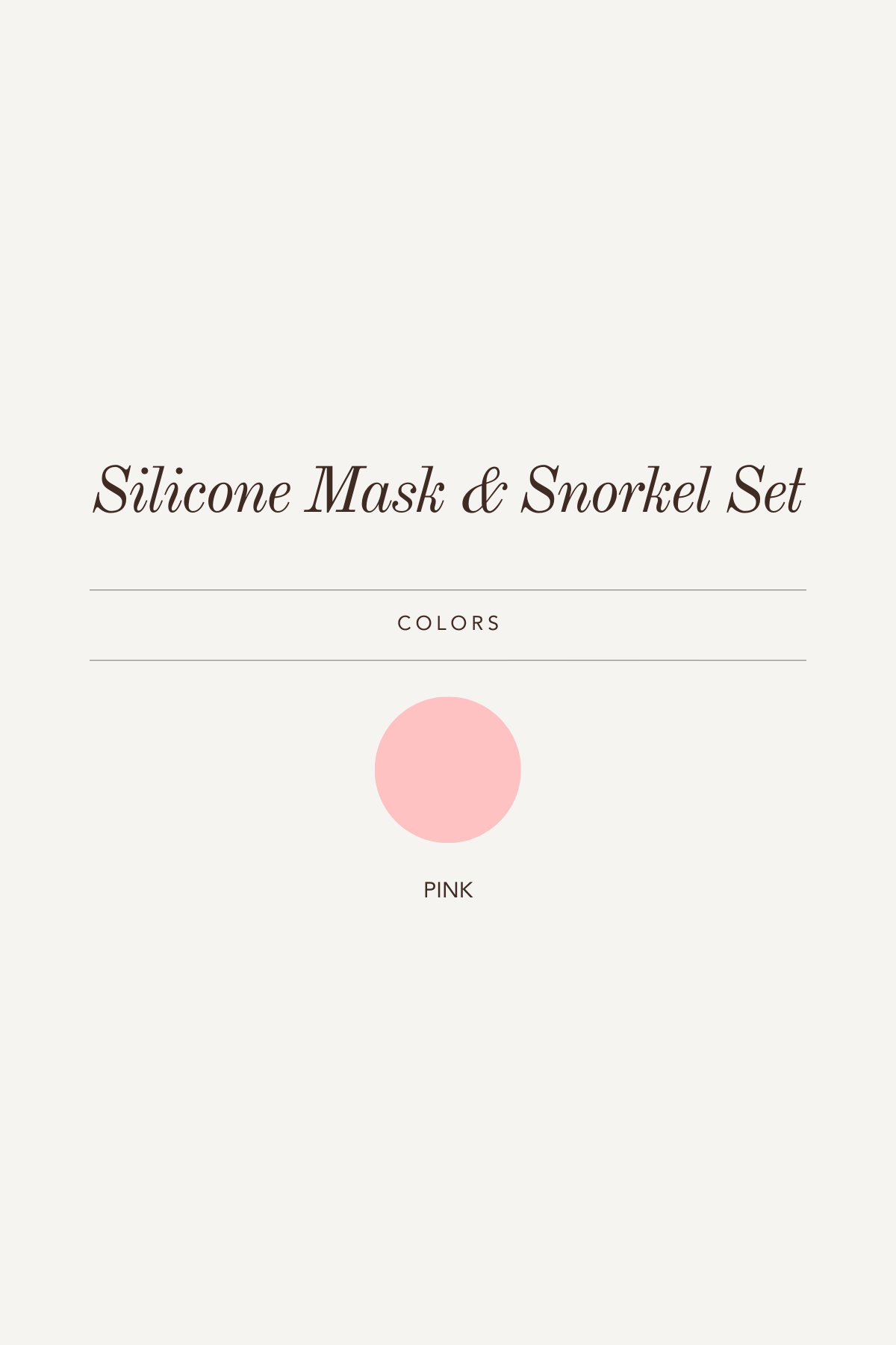 Silicone Mask & Snorkel Set