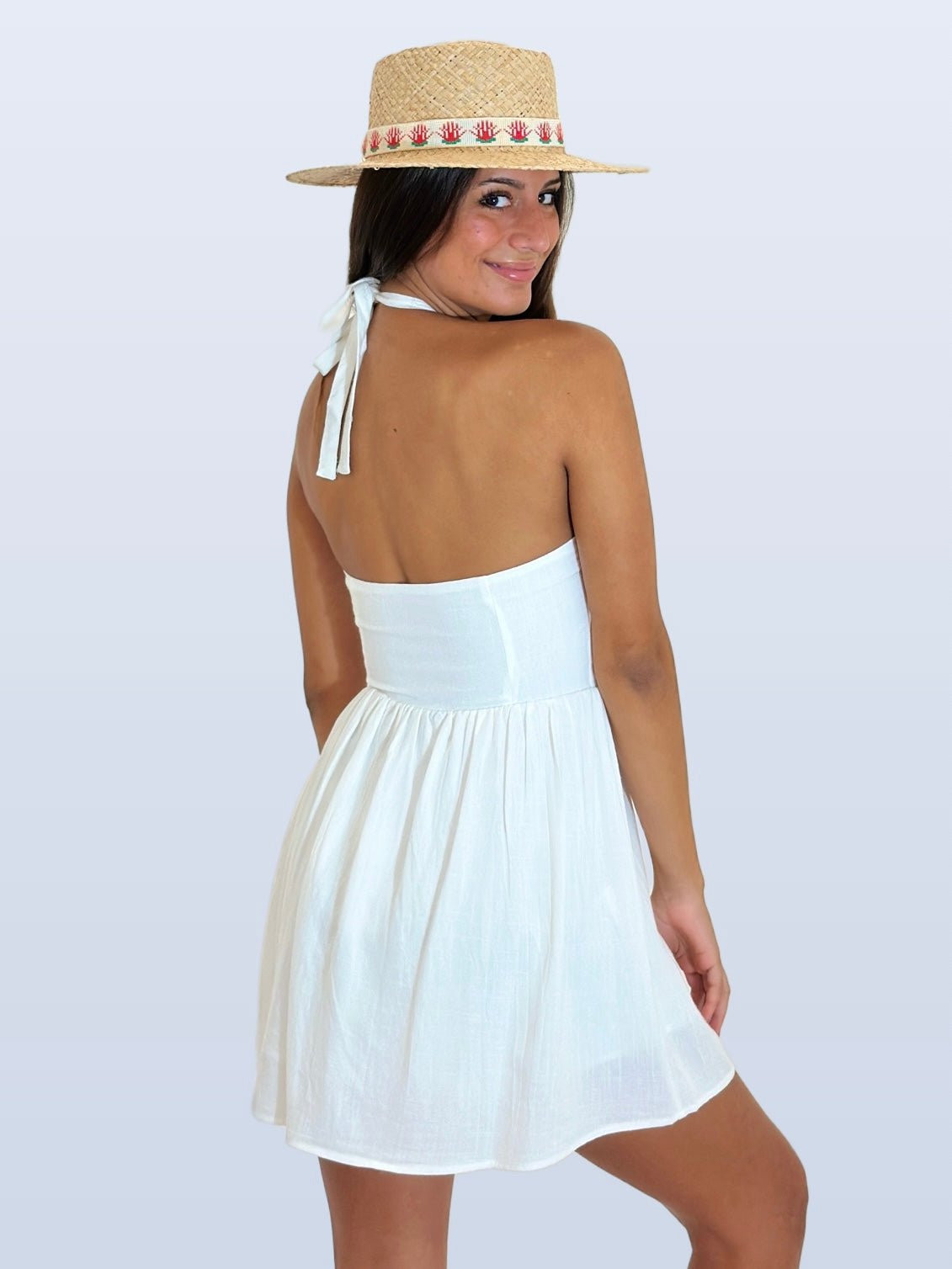The Harlow Halter Mini Dress