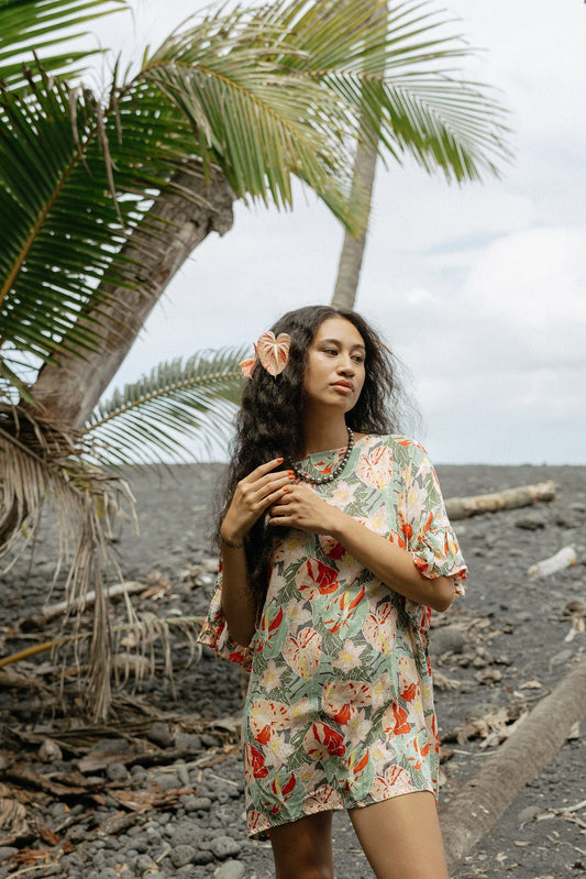Mica Ruffle Dress - Shibori