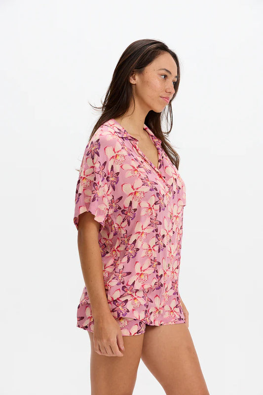 Aloha Shirt Dress - Bloom