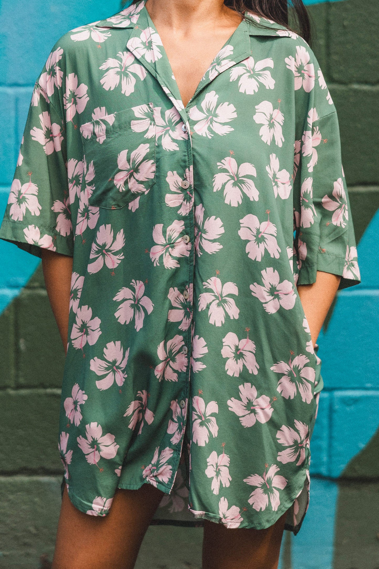 Aloha Shirt Dress - Island Bloom Jungle