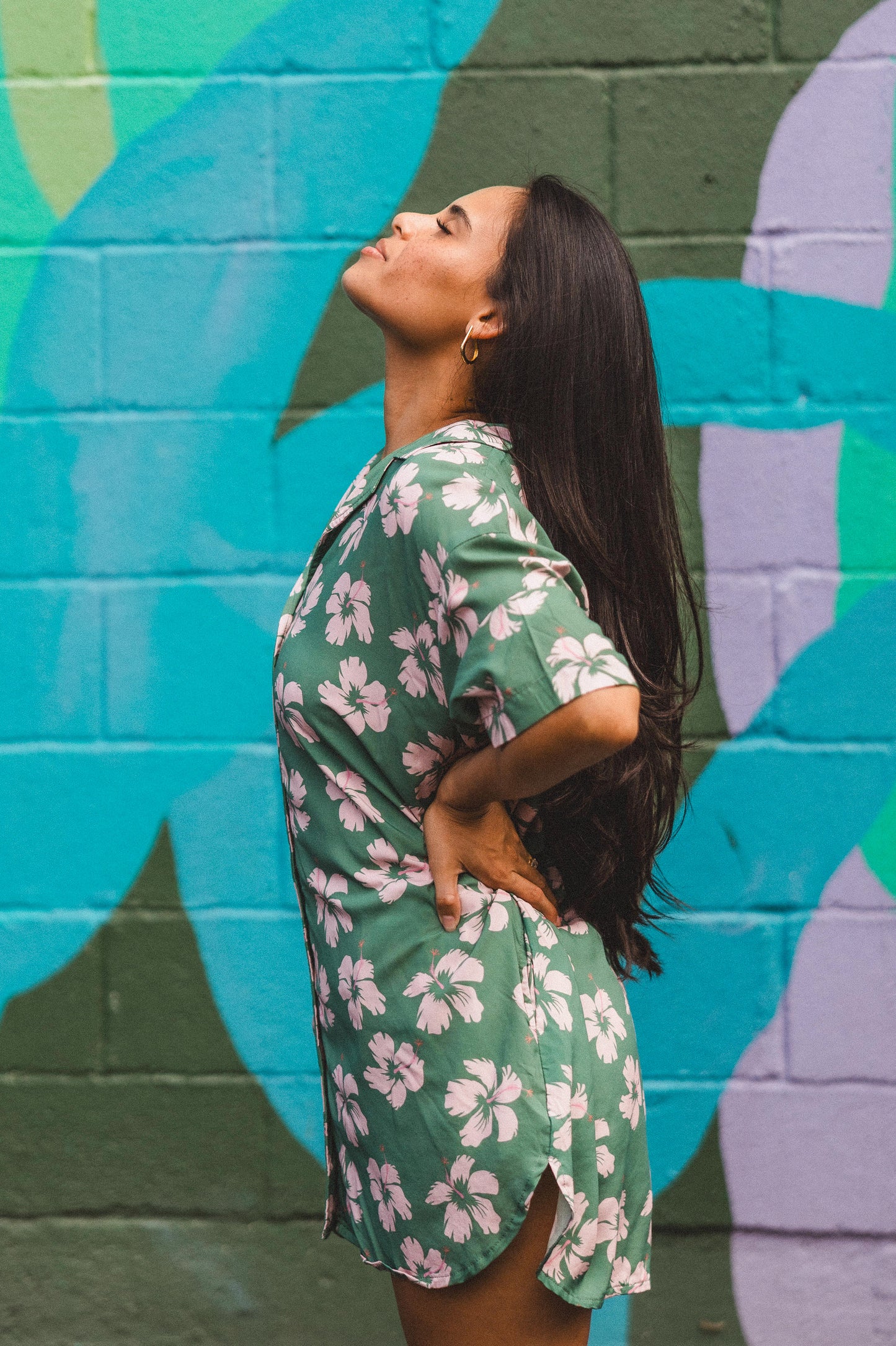 Aloha Shirt Dress - Island Bloom Jungle