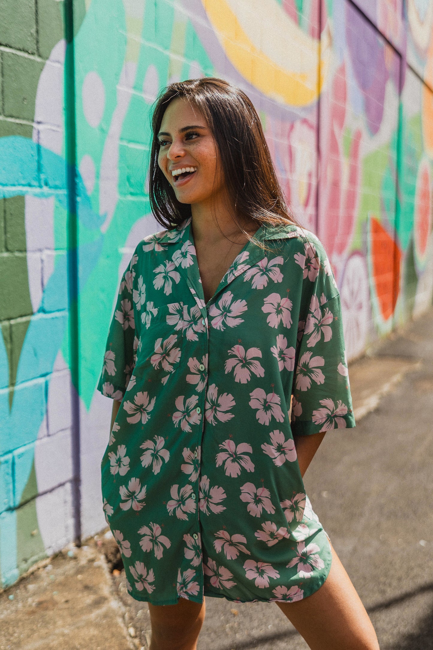 Aloha Shirt Dress - Island Bloom Jungle