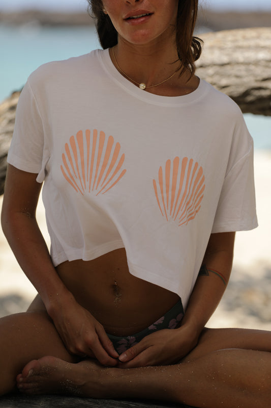 Bamboo Crop Tee - Shell Yeah