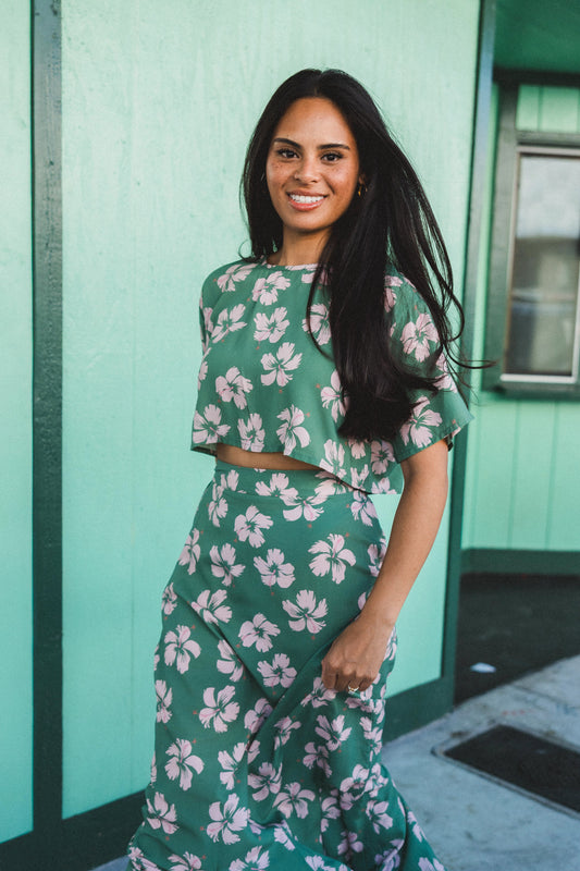 Cabana Crop Top - Island Bloom Jungle