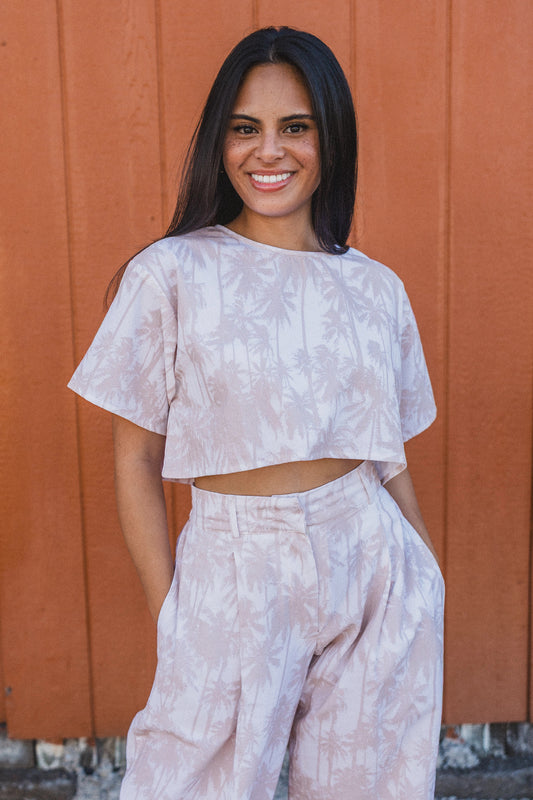 Cabana Crop Top - Coastal Palm