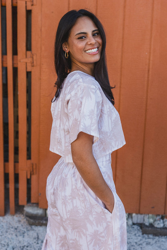 Cabana Crop Top - Coastal Palm