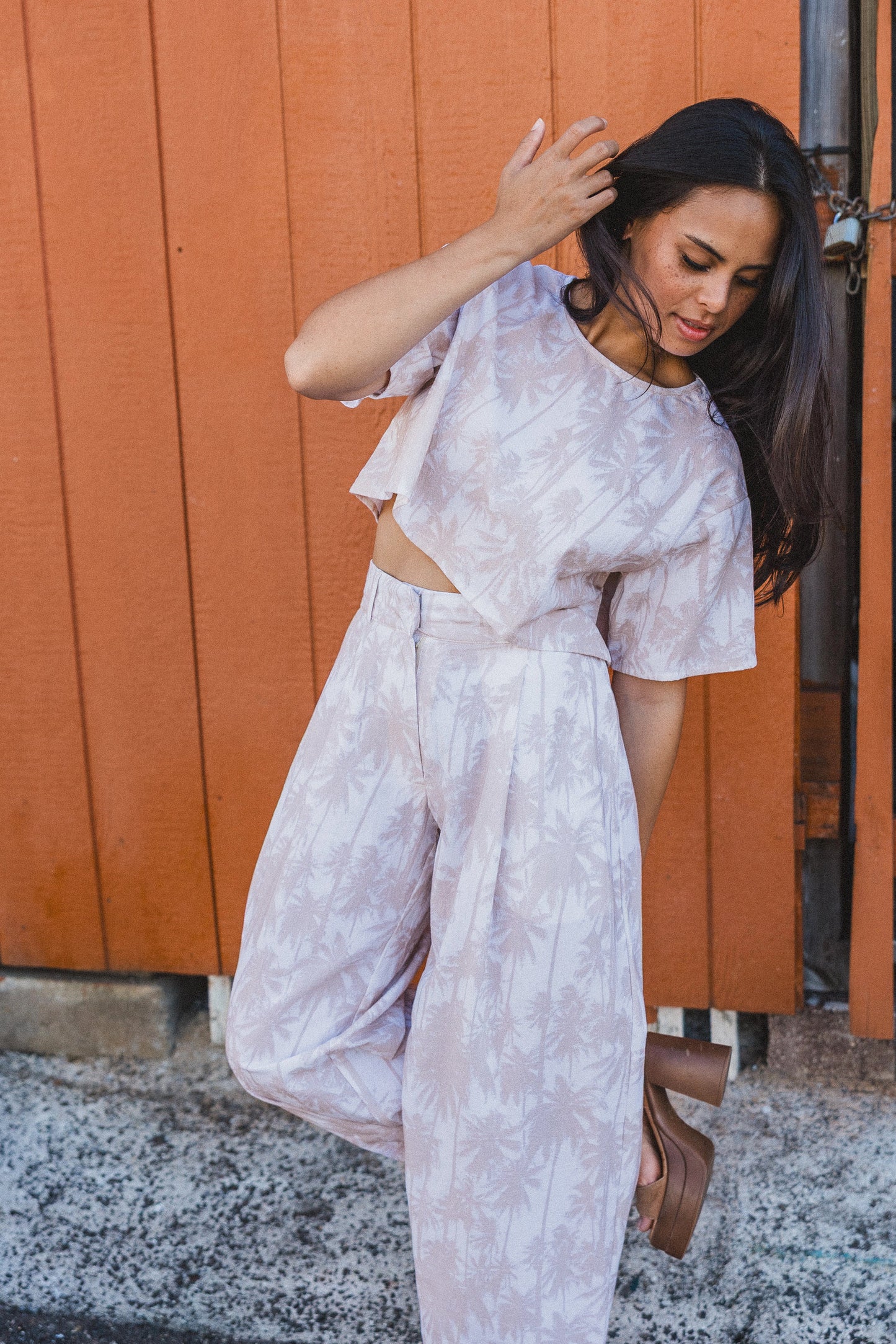 Cabana Crop Top - Coastal Palm
