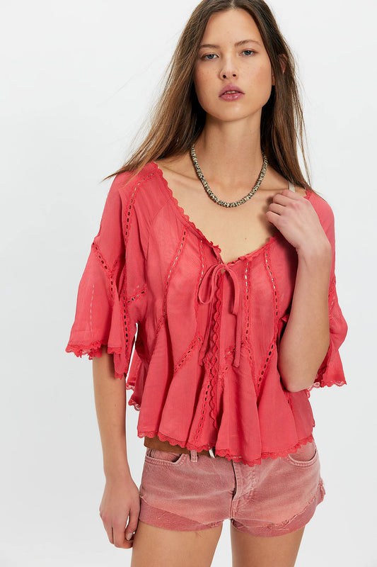 Michelle Blouse - Aged Coral