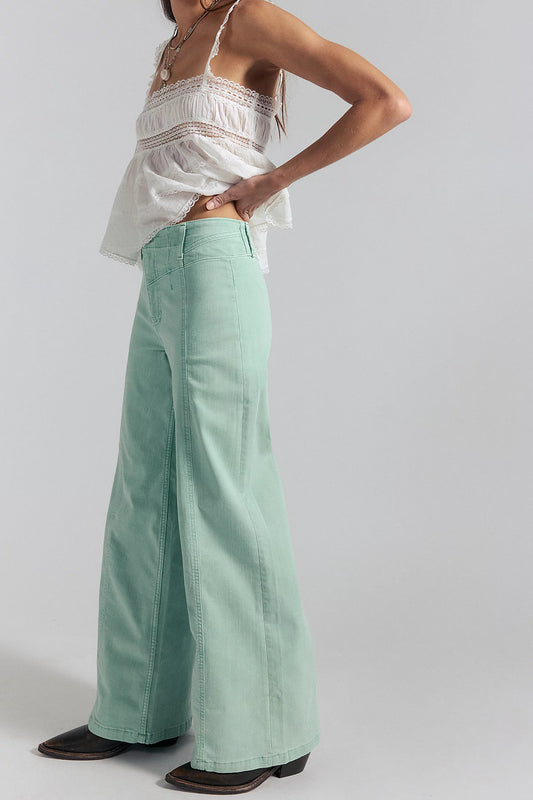 Libre Wide-Leg Jeans - Cameo Green
