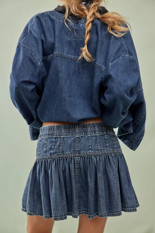 We The Free Roselle Denim Mini Skirt