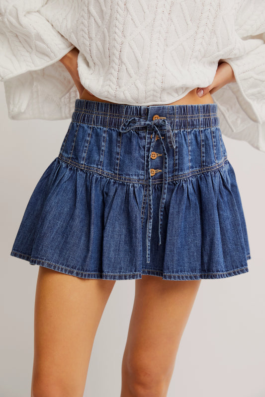 We The Free Roselle Denim Mini Skirt