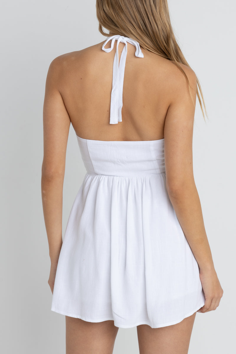 The Harlow Halter Mini Dress