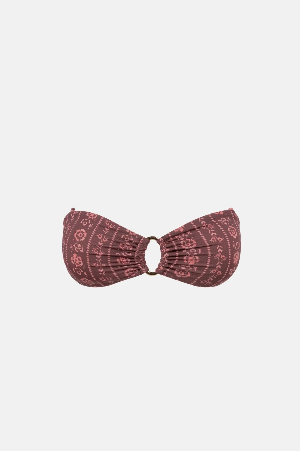 Vintage Floral Bandeau Swim Top