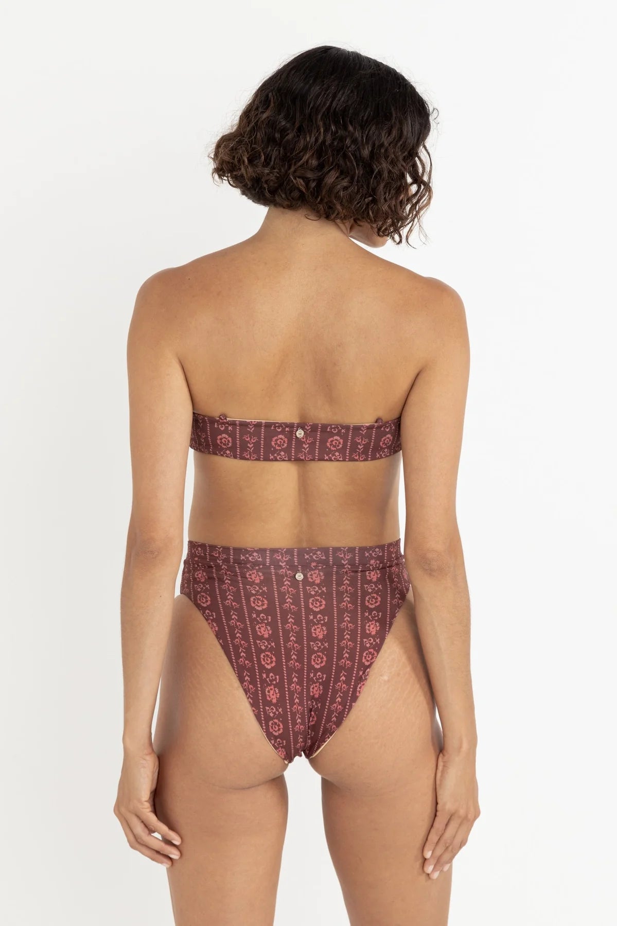 Vintage Floral High Waist Swim Pant