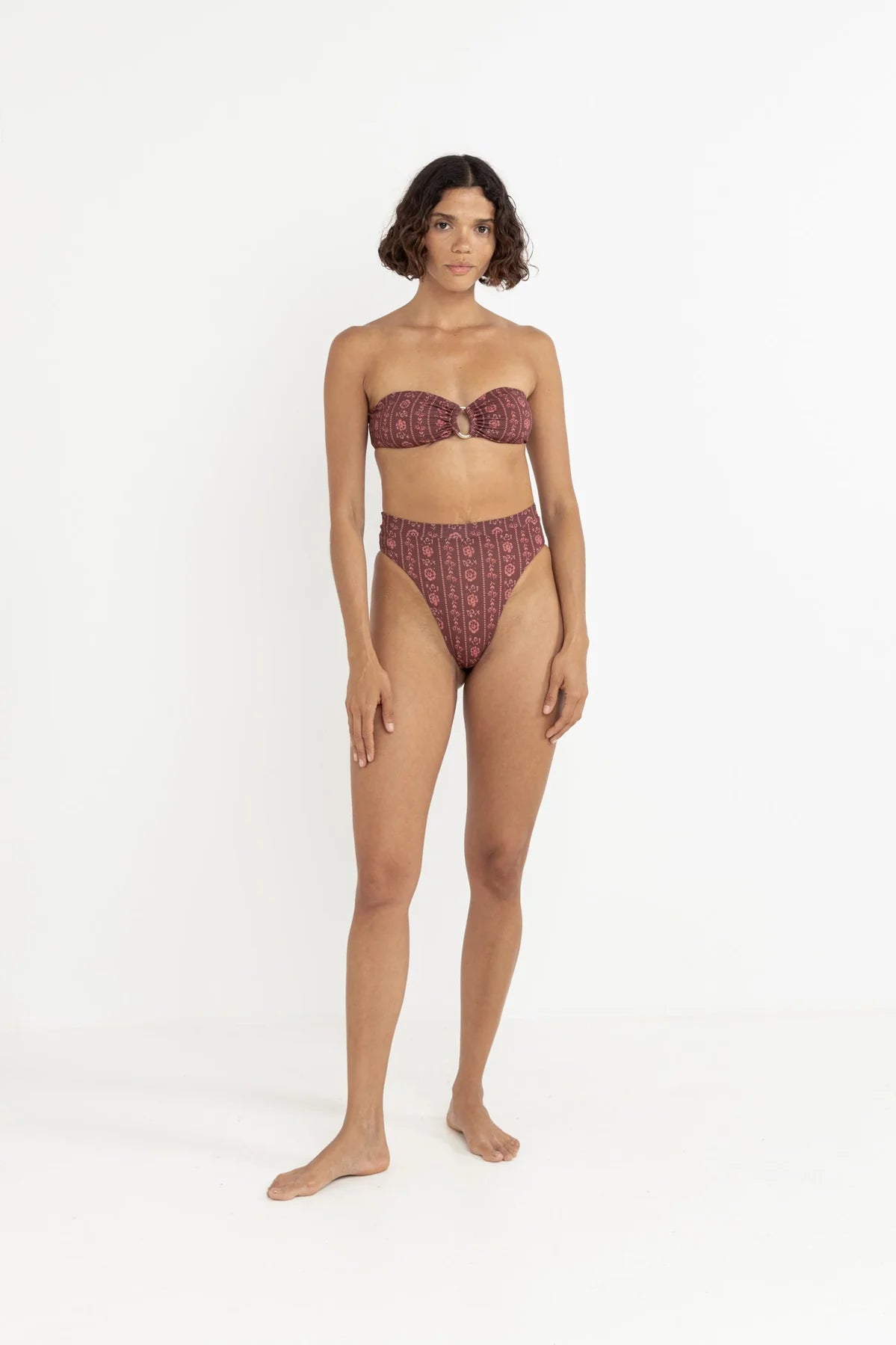 Vintage Floral High Waist Swim Pant