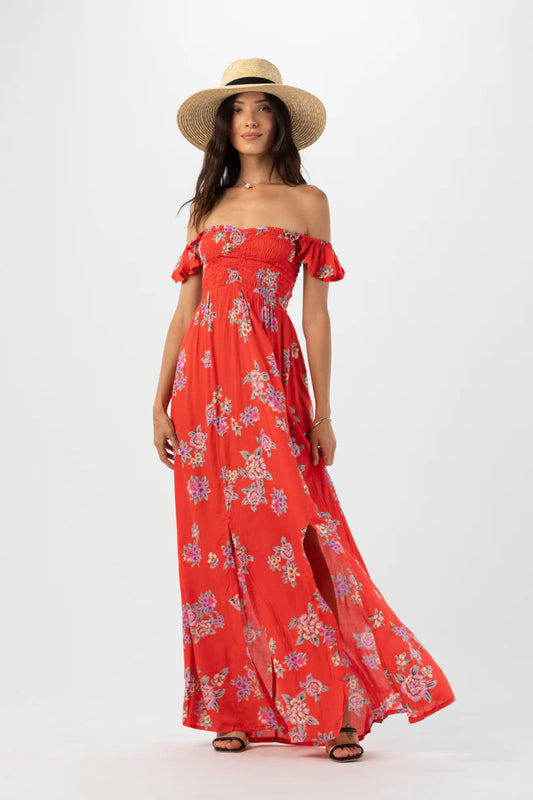 Hollie Maxi Dress- Vintage Hawaiian Red