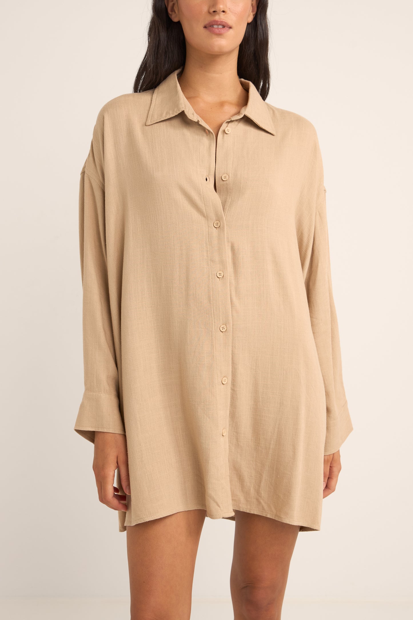 Sun Ray Long Sleeve Shirt Dress