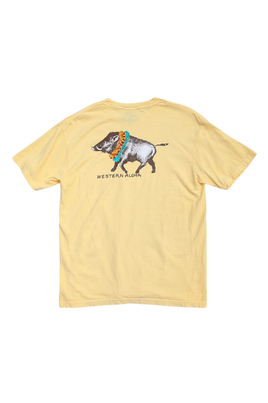 Double Lei Boar Tee - Yellow