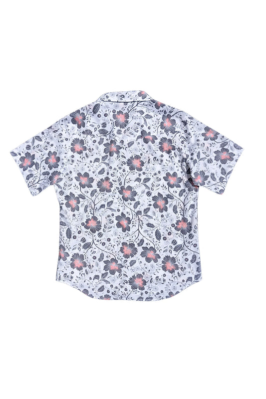 Folk Hibiscus Short Sleeve Shirt