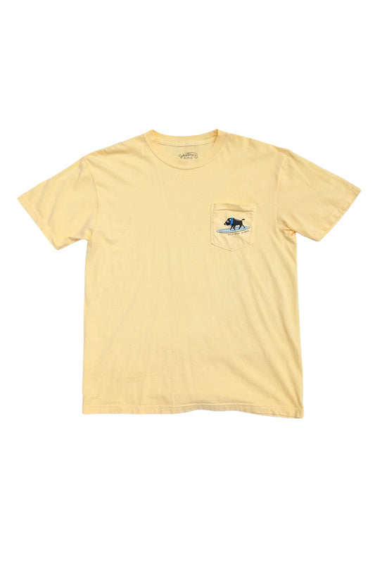 Surfing Boar Pocket Tee - Yellow