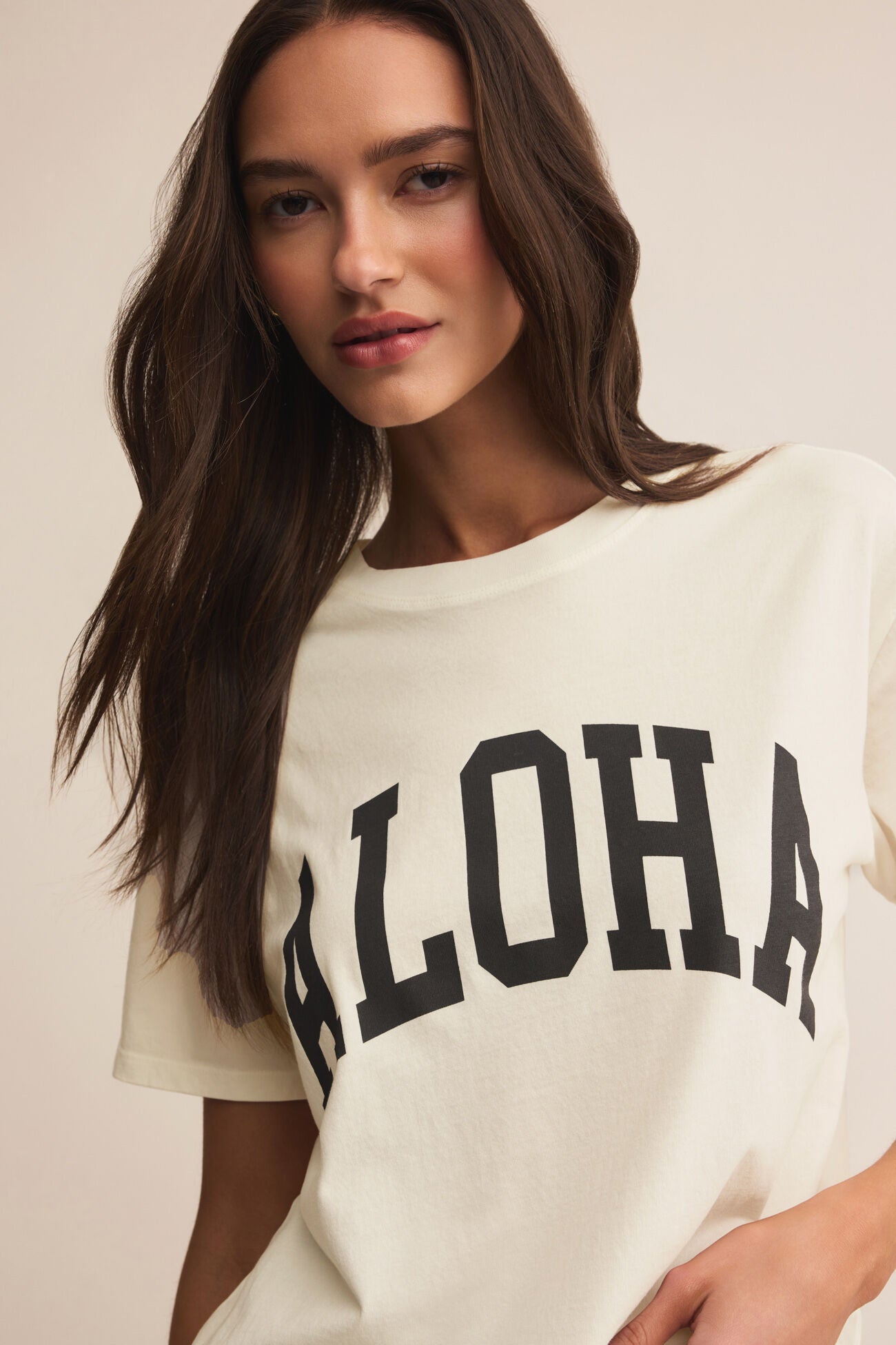 Aloha Boyfriend Tee - Sea Salt