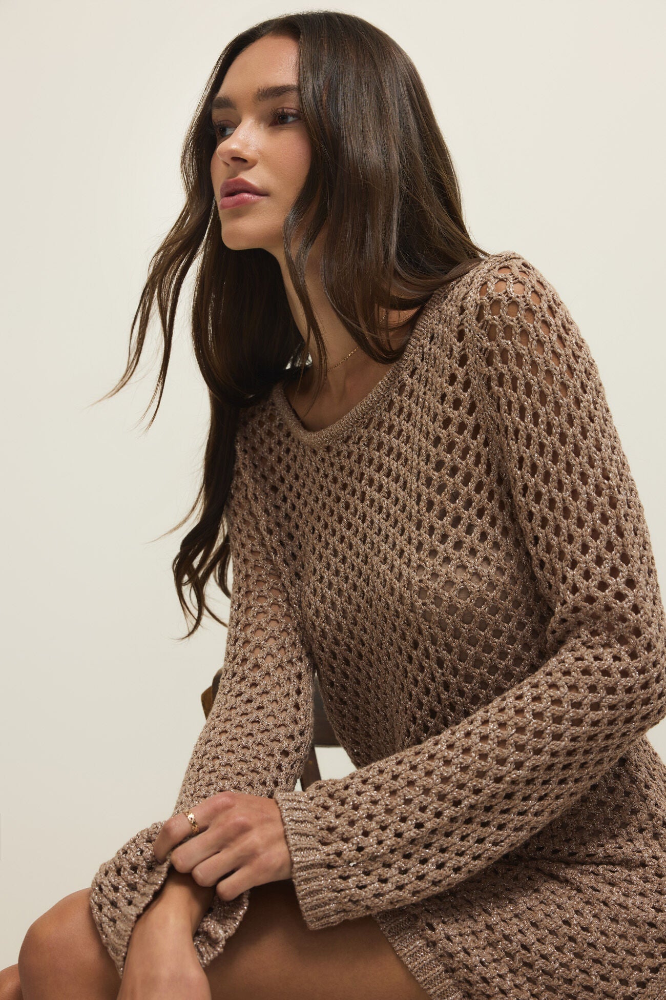 Calabria Shimmer Dress - Campfire