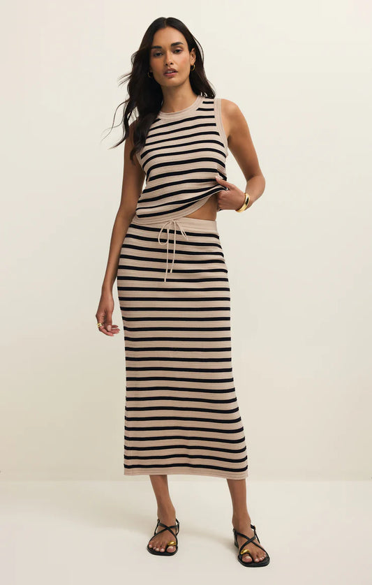 Emori Striped Skirt - Natural