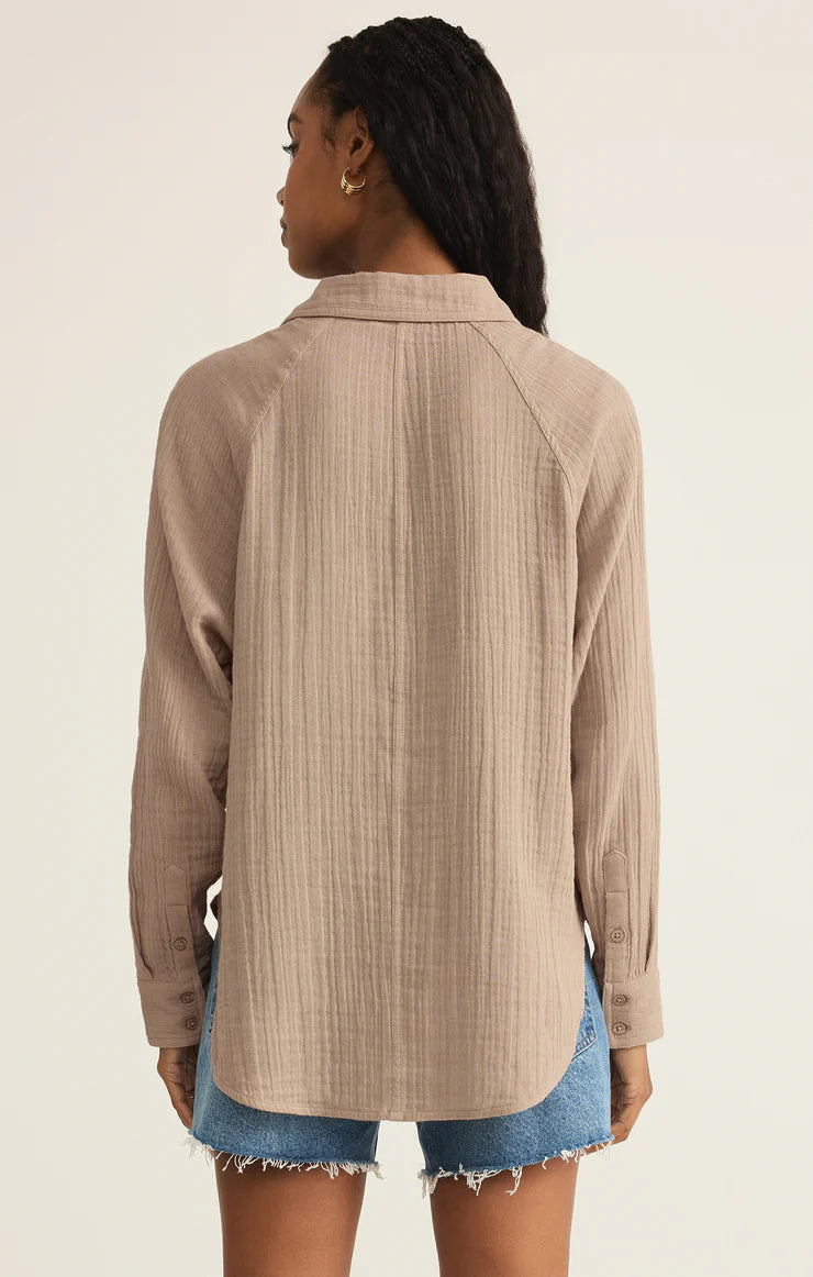 Perfect Airy Gauze Button Up