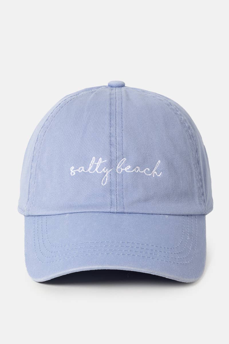 Salty Beach Embroidery baseball hat: NAVY