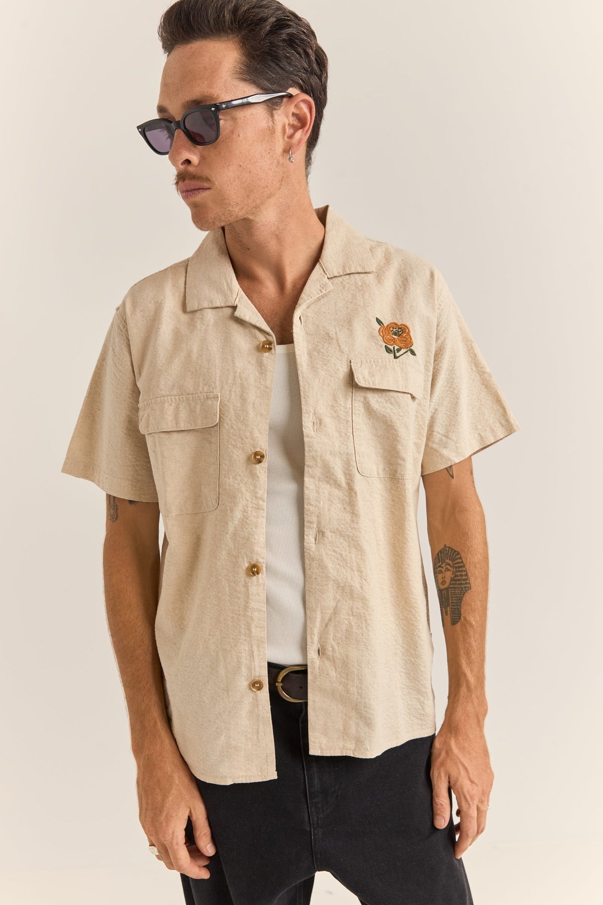 Embroidered Seersucker Shirt