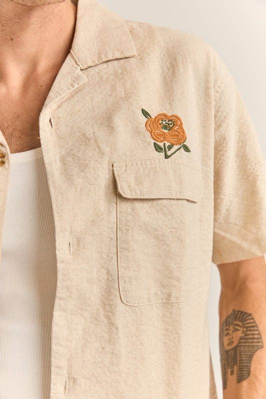 Embroidered Seersucker Shirt