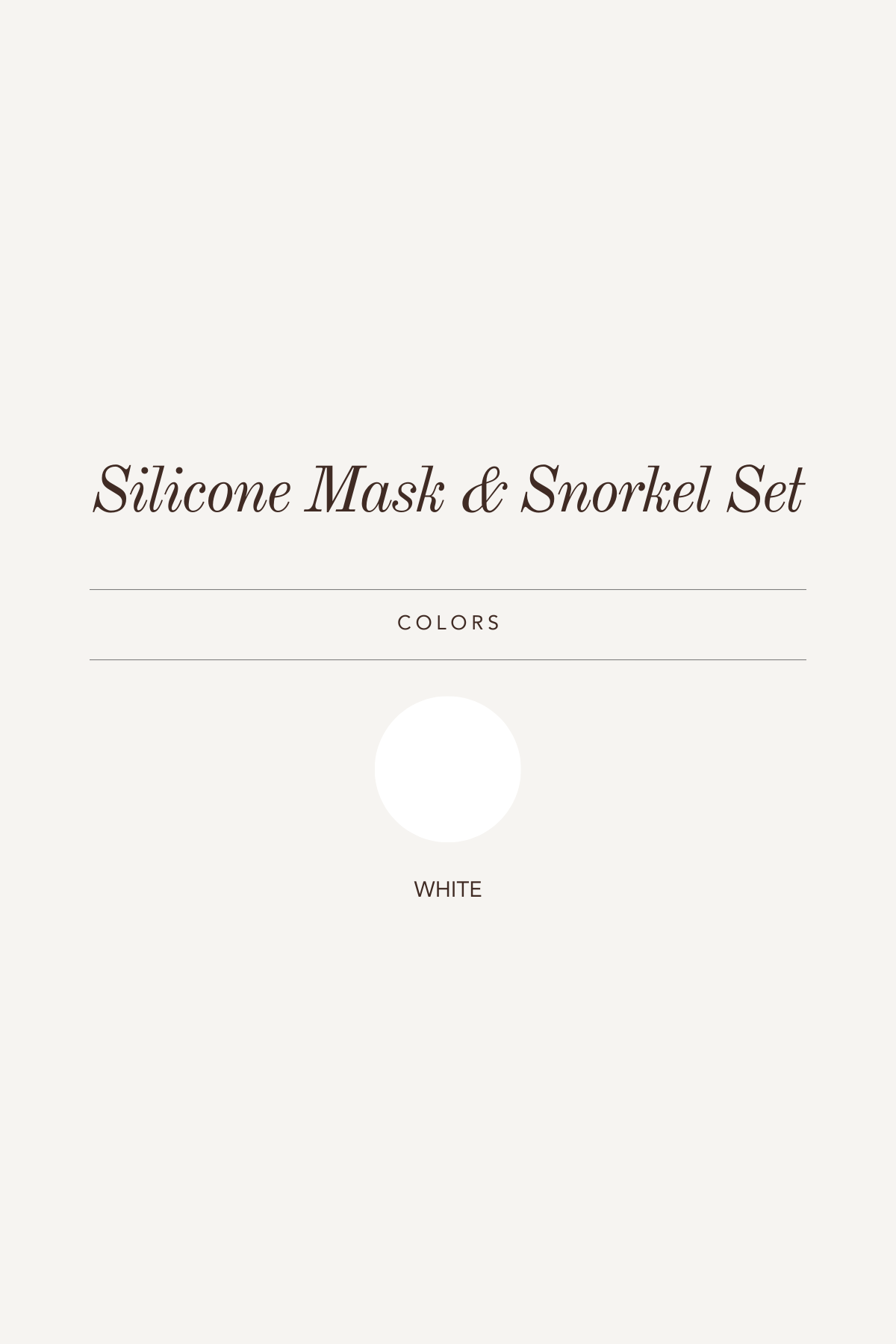 Silicone Mask & Snorkel Set