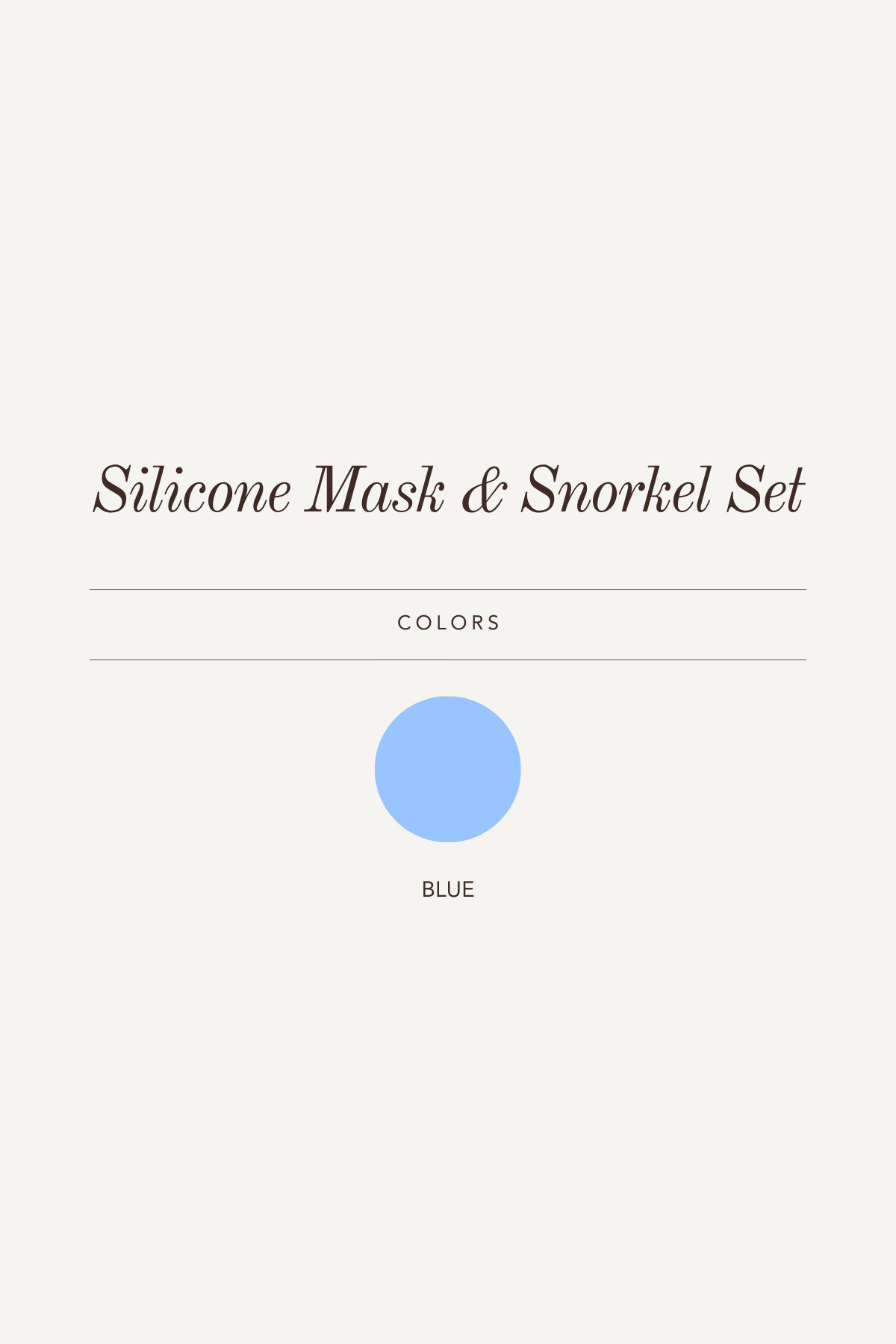 Silicone Mask & Snorkel Set