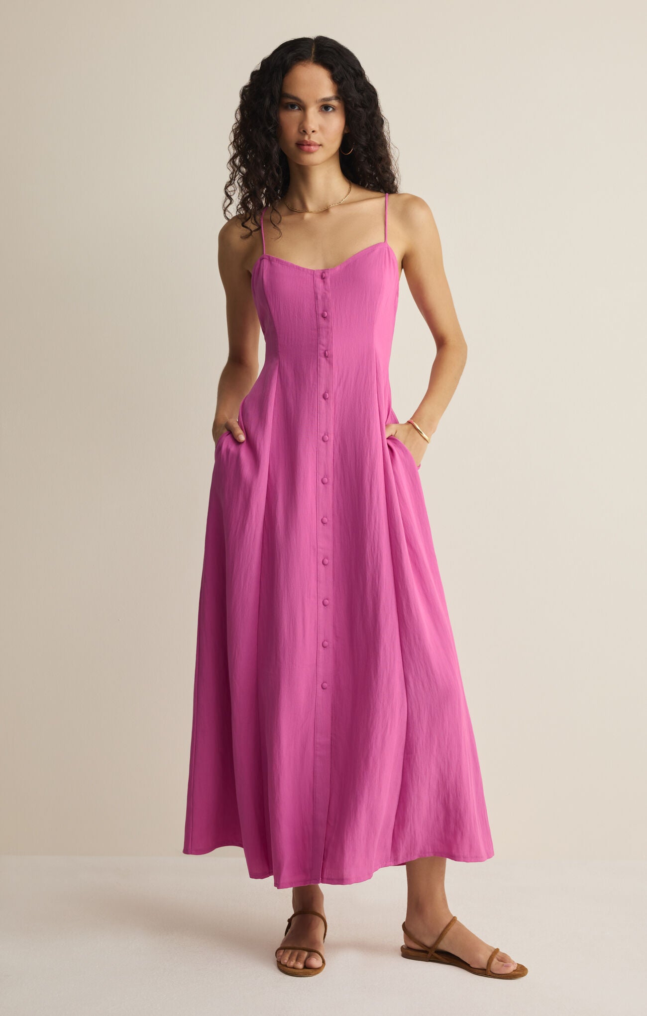 Angel Eyes Midi Dress - Berry Blush