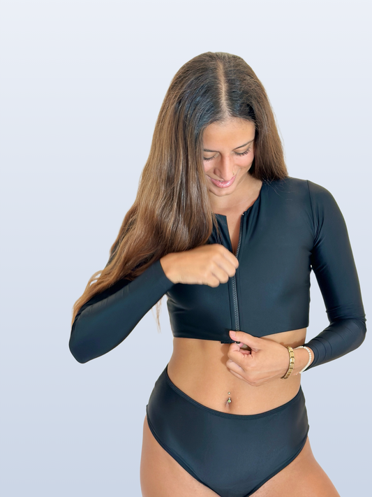 Long Sleeve Crop Surf Top
