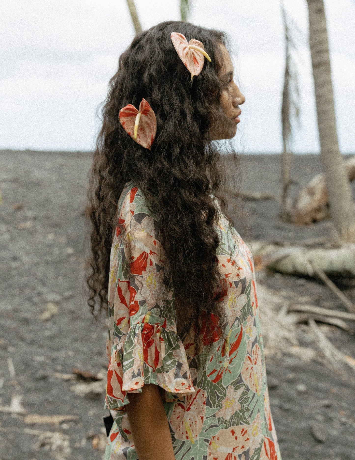 Mica Ruffle Dress - Shibori