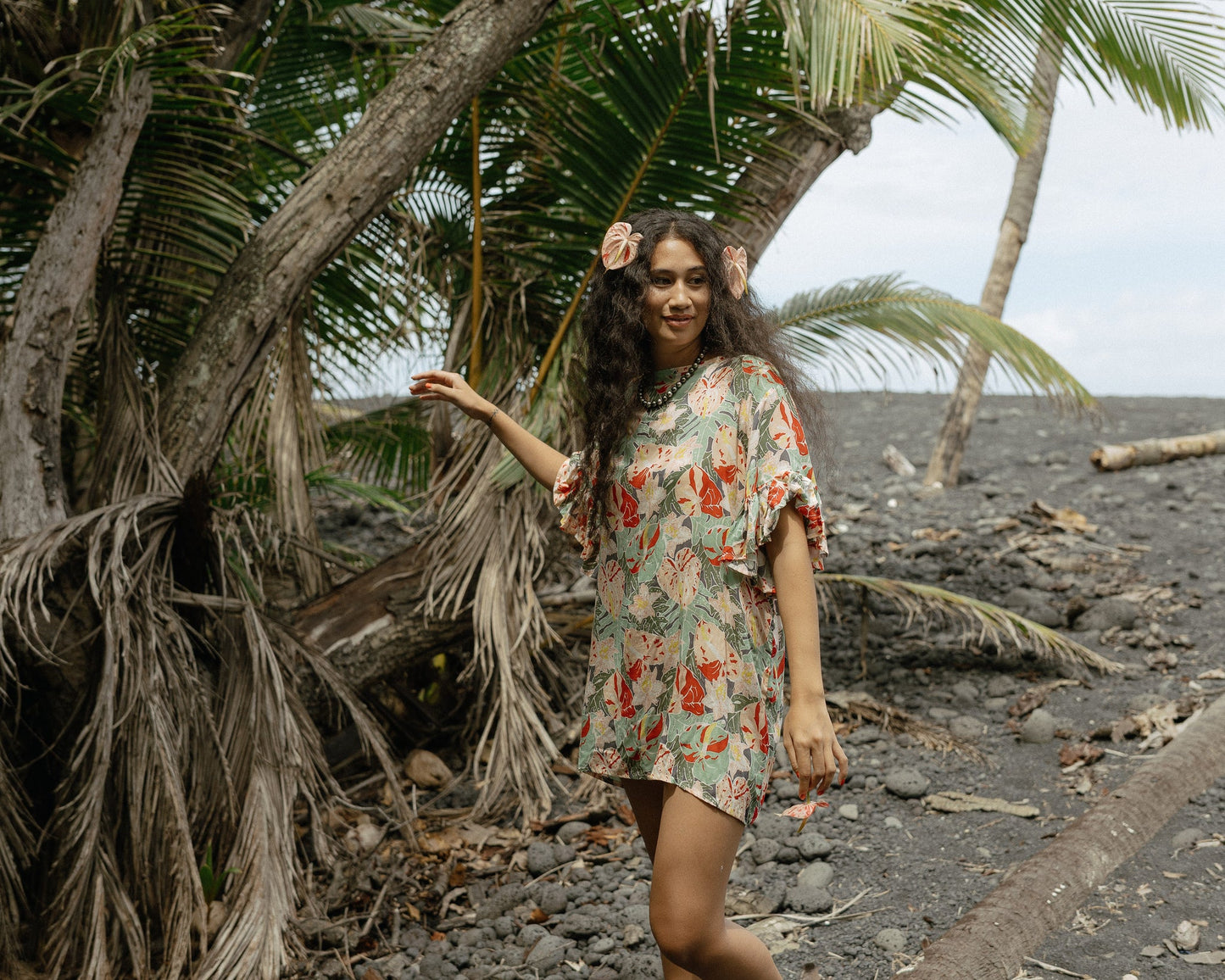 Mica Ruffle Dress - Shibori