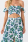 Hollie Crop Top - Sea Blossom Blue