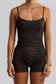 3" Active Romper - Brown Batik