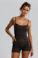 3" Active Romper - Brown Batik