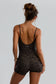 3" Active Romper - Brown Batik