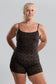 3" Active Romper - Brown Batik