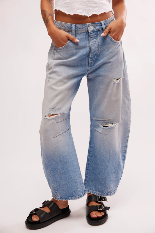 Good Luck Mid-Rise Barrel Jean