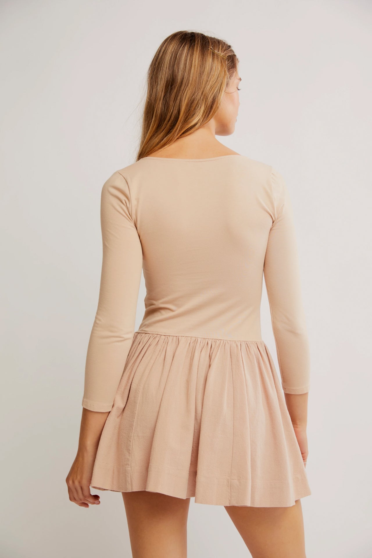 Onda Drop-Waist Long-Sleeve Mini