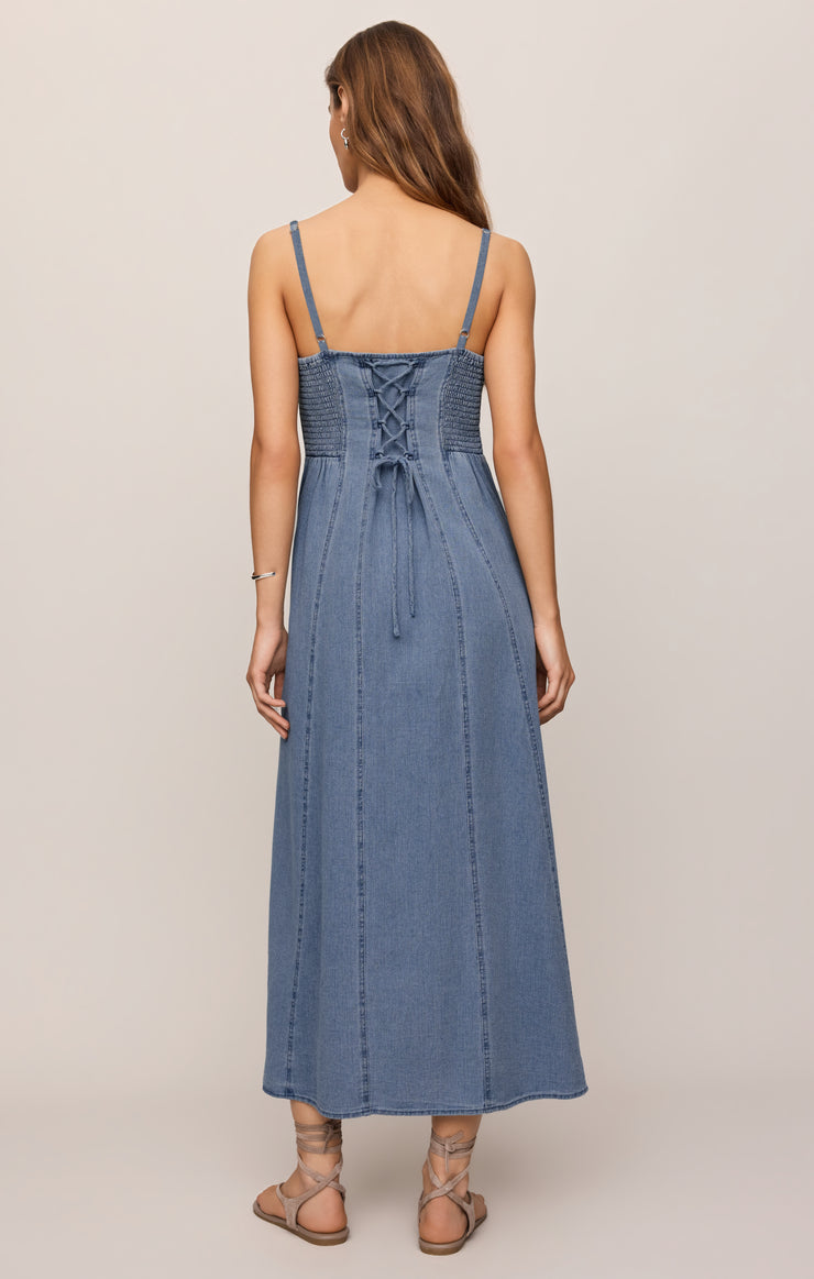 Leonora Denim Midi Dress - Classic Indigo