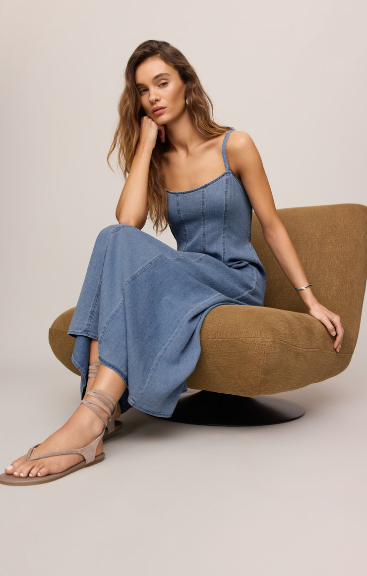 Leonora Denim Midi Dress - Classic Indigo