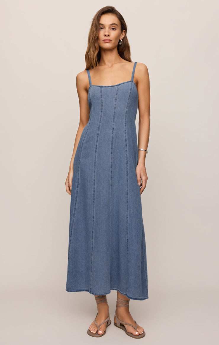 Leonora Denim Midi Dress - Classic Indigo