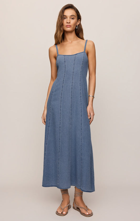 Leonora Denim Midi Dress - Classic Indigo