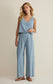 Sloane V-Neck Denim Tank - Ocean Air Indigo